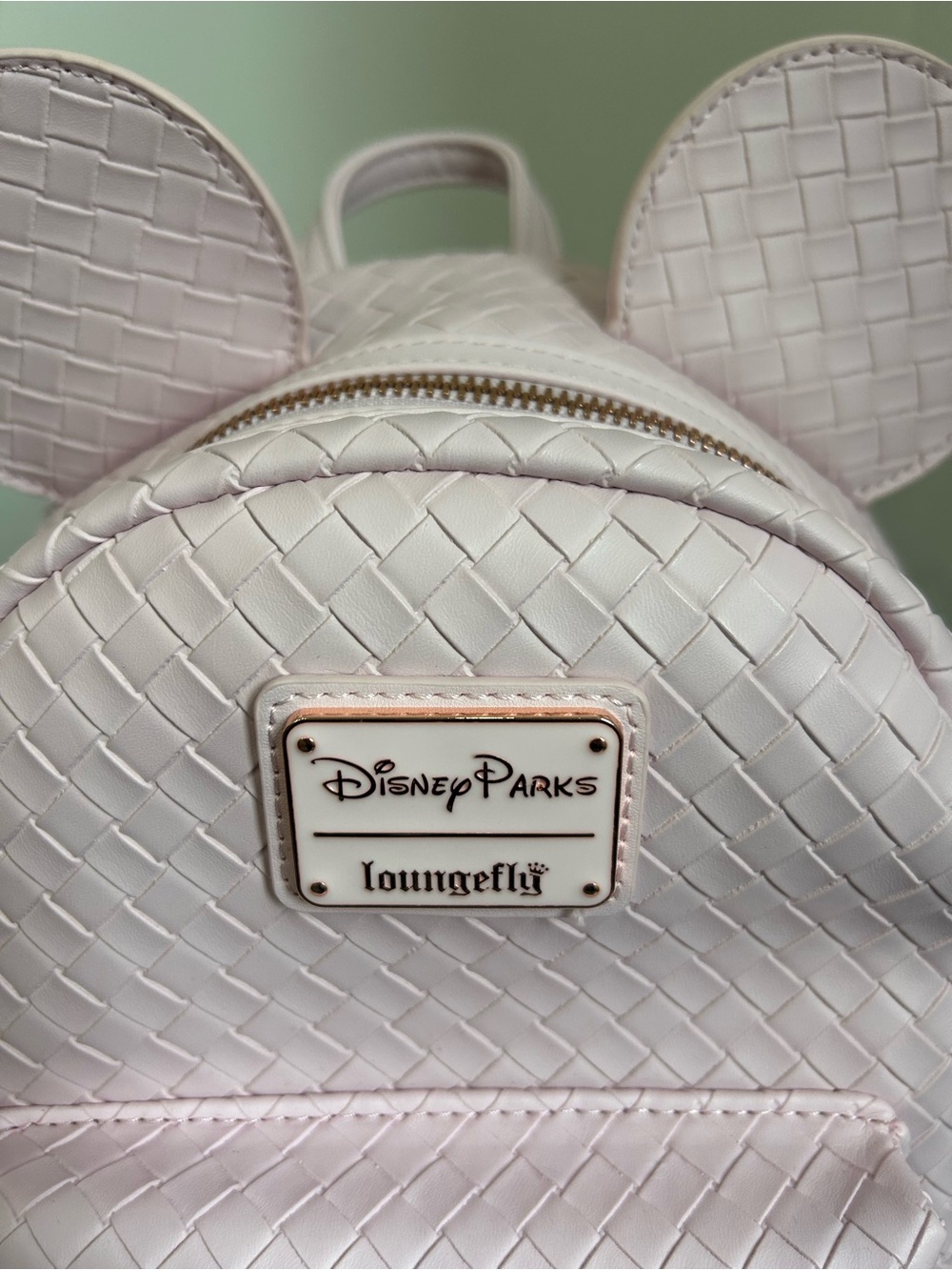 Disney Parks Loungefly Mini Backpack - Blush Pink Woven Mickey - Picture 8 of 10